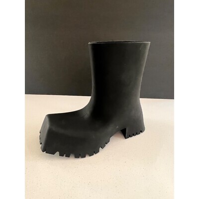 Balenciaga black Rubber Trooper Boots - Size 36 | eBay