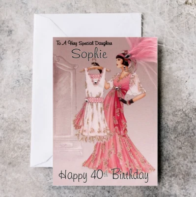 FORGETMEKNOT79 Personalised Art Deco Birthday Card Female Daughter Wife Friend Sister Partner