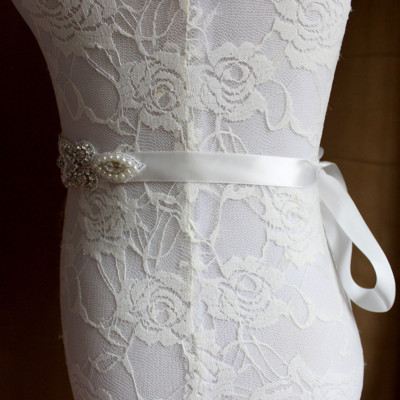 princess polly baby blue dress Elaborate Crystals Pearls Ties Bridal Belt main image 0