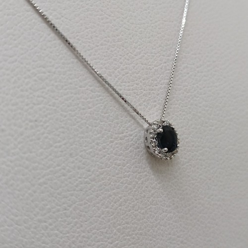 ARMONIE GIOIELLI COLLANA DA DONNA ORO BIANCO 18KT CON ZAFFIRO E DIAMANTI (0522) - Imagen 8 de 14
