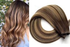 18 , 22 Genius Wefts, 50g,100 Human Remy Balayage Hair Extensions B5-5/16B