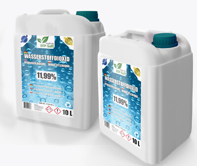 2 x 10L Wasserstoffperoxid H2O2 - 11,9% 20 Liter 12% laborgeprüft Premium