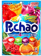 UHA Mikakuto Japan Puchao Chewy Candy 4 Flavor Fruit Mix 3.52oz Pack of One (1)