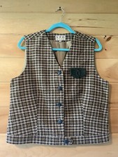 Vtg Tweed Vest S.p.o. Made In Canada Size 14