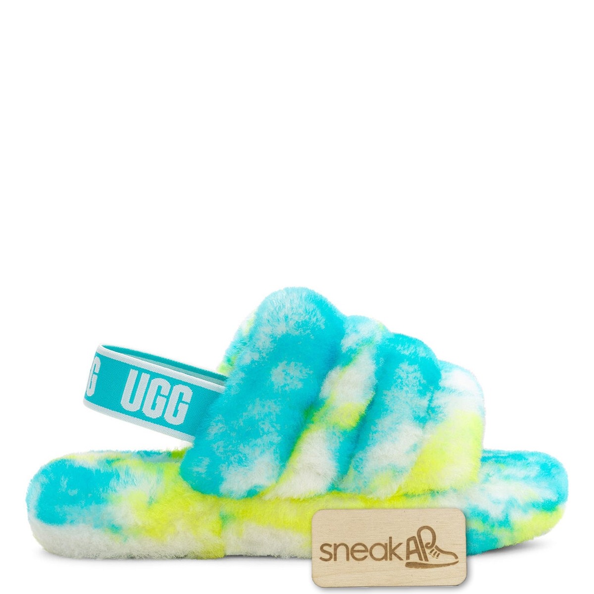 Clear Water Light Blue Fluff Yeah Slides Ugg Outlet Neon Blue Ugg