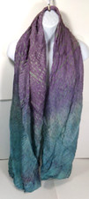 LOVELY SHEER VINTAGE SCARF GREEN, VIOLET 31X72"  SC88CR D18