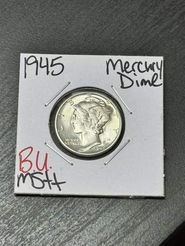 1945 Mercury Silver Dime BU Uncirculated MS++ Coin (Raw12965)