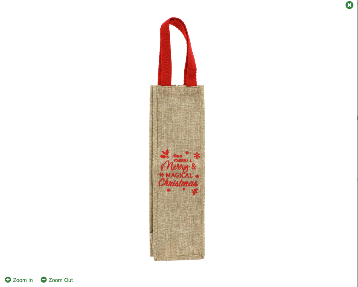 Christmas Wine Bags Wine Bottle Gift Bags with Handle, Tall Jute