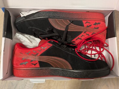 Puma Suede Classic X Batman Sneakers Shoes Black/Cherry Mens Size 9