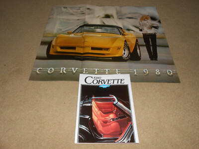 1980 CORVETTE BROCHURE / ORIGINAL 22 x Inch 25 POSTER / '80 SALES CATALOG