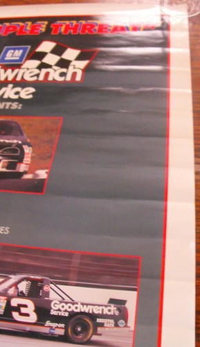 Dale Earnhardt J. Green M. Skinner NASCAR Poster Triple Threat Goodwrench Vntg - Picture 3 of 6