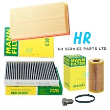 KIT DE SERVICIO FILTROS CABINA ACEITE AIRE COMPLETO MANN PARA AUDI RS3 QUATTRO AÑO 8 2021+