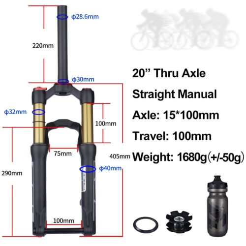 20/24inch MTB Bicycle Fork Barrel Shaft Resilience Front Suspension Air Fork - Picture 26 of 30