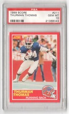 Thurman Thomas Bills HOF 1989 Score #211 Rookie Card Rc PSA 10 ( Gem Mint) READ