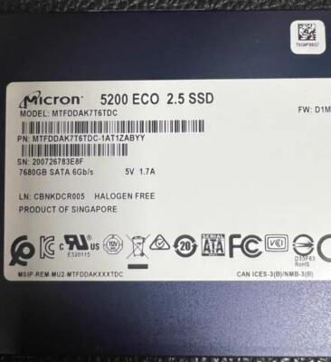 Micron 5200 ECO SATA 6Gb/s SSD MTFDDAK7T6TDC