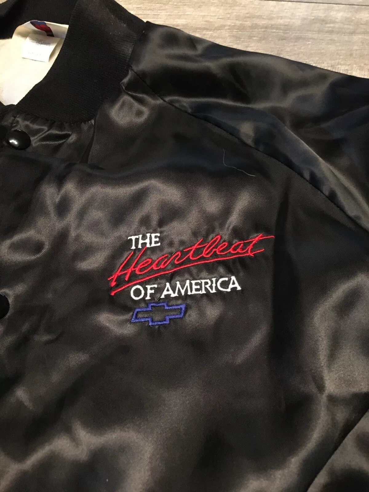  vintage chevy heartbeat of america windbreaker bomber jacket
