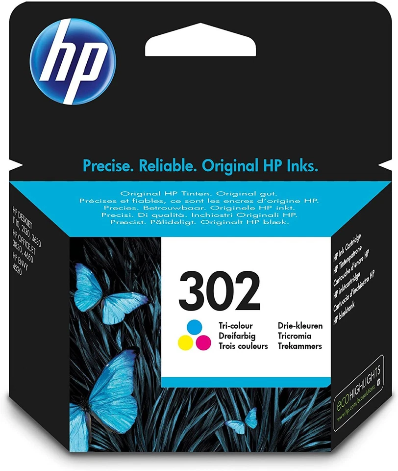 HP 302 cartouche d'encre Tricolore authentique F6U65A (TVA incluse) - Photo 1/1