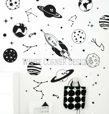 Space Wall Decals - Rocket Decals, Constellation Decal, Star Decals, Planets
