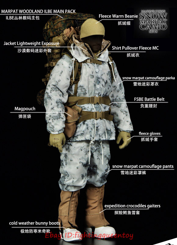 Supermctoys 1/6 Marine Corps Snow Marpat Camo Sets Supermctoys 1/6 Marine Corps Snow Marpat Camo Sets