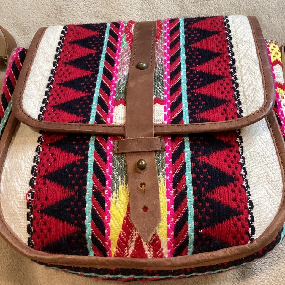 Bolso Bandolera Occidental Azteca Geométrico Colorido Colección Día Mediodía Foto 2 de 4