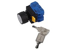 Image of YW1K-33DE20 Switch: Rotary switch with key 22mm rod.Pos: 1 NO x2 IDEC