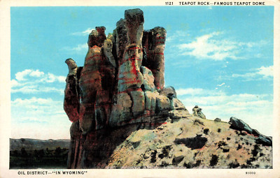 Teapot Rock Teapot Dome Near Casper, Wyoming Linen White Border Divided Unposted