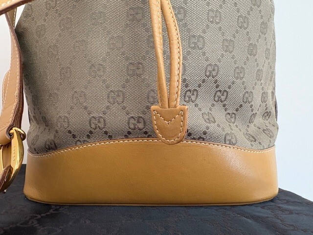 Vintage Authentic GUCCI GG Canvas Leather Logo Ta… - image 3