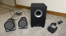 ALTEC LANSING BX1221 Computer Speakers and 4" Subwoofer Set Tested/Working  -P