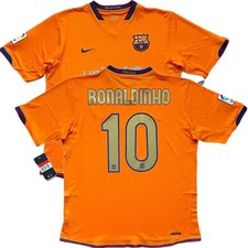 2006/07 Barcelona Away Jersey #10 Ronaldinho Large Nike Soccer UNICEF Vintage