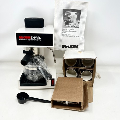 Maxim Expres Espresso Cappucino Maker Model EX152 NOS - Housing Broken - Works!
