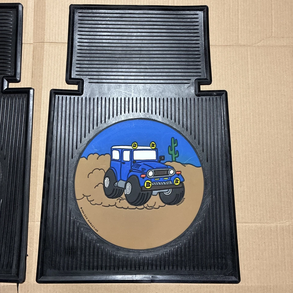 Vintage 70s 80s Toyota Land Cruiser FJ40 Rubber Mats Rare Gem Marketing 1984 - Image 3 of 4