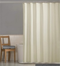 Maytex Water-Repellent Fabric Shower Curtain Liner with Weighted Hem, Soft Micro
