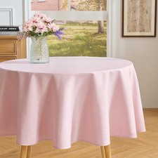 Light Pink Round Tablecloth, 60 Inch