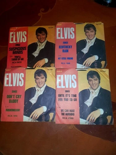 ELVIS PRESLEY X  4 ..7" RECORDS  lot 1