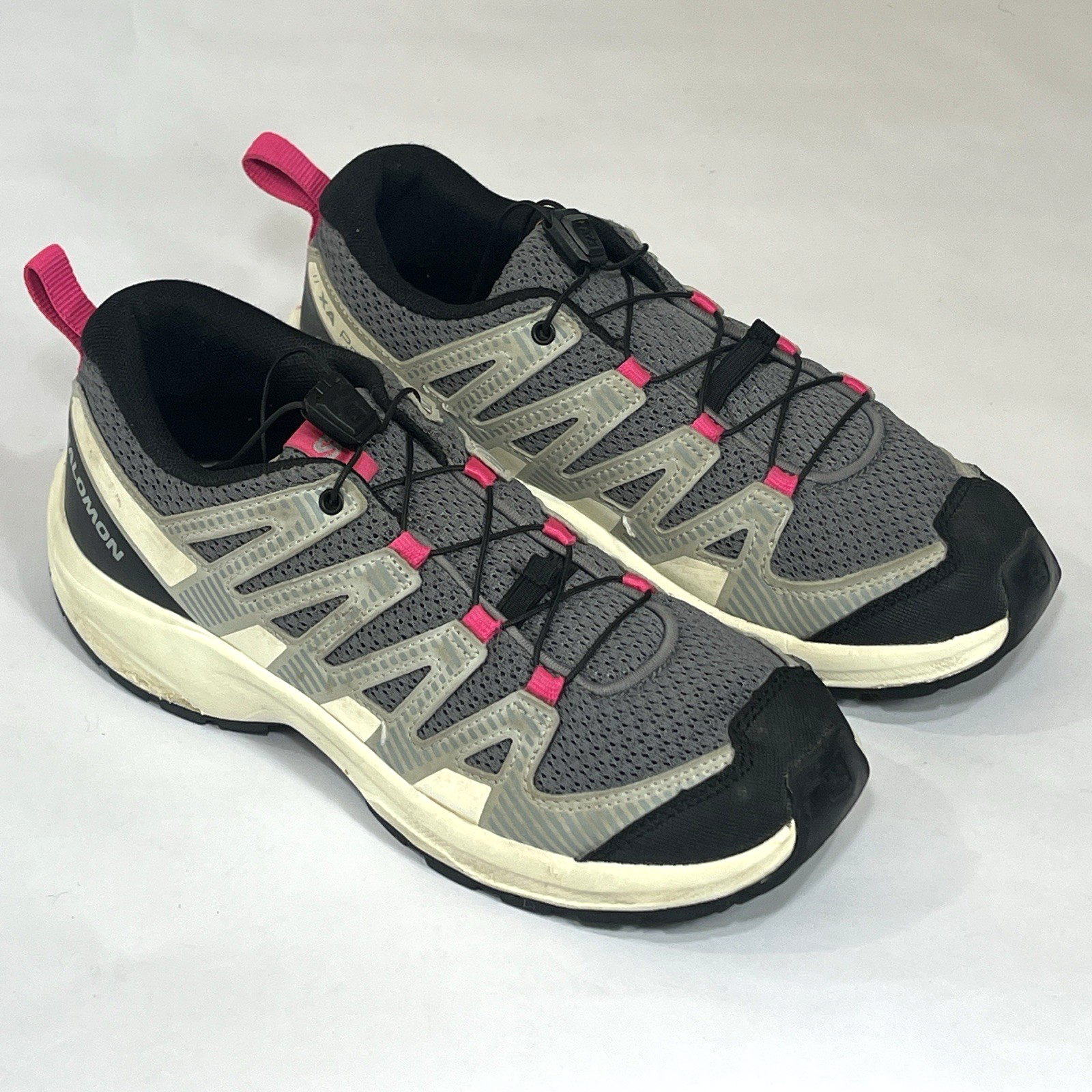 Scarpe Salomon XA Pro V8 taglia 5 grigio rosa giovani bambini trail running escursionismo sneakers
