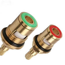 2x Bath 3/4" Tap Valve Cartridge Ceramic Gland 20 Teeth quarter turn Flow Mixer