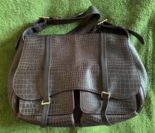 Radley Grosvenor Large Brown Faux Croc Shoulder / Crossbody Bag