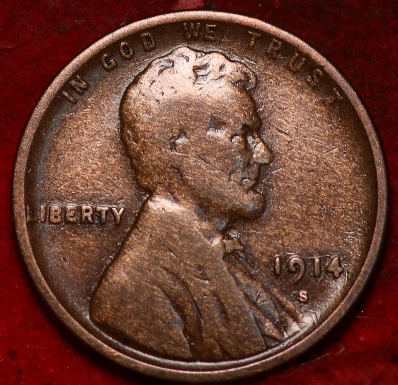 1914-S San Francisco Mint Copper Lincoln Wheat Cent
