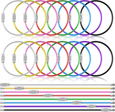 32 Pack Wire Keychain Cable, Cable Stainless Steel Key Ring, Luggage Tags Loops