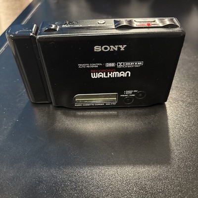 Vintage Sony WM-F707 Walkman Cassette Player, EX Black For Display