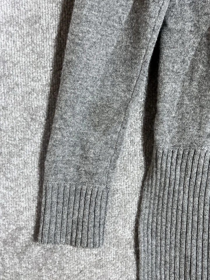 Suéter túnica Kenar cachemir talla XS gris capucha cuello pulóver alto-bajo Foto 4 de 4