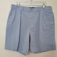 Vtg 90's Polo Ralph Lauren Tyler Twill Pleated Shorts Mens 38x9 Sky Blue Coastal