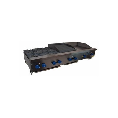 Comstock-Castle FHP72-30T-1.5RB 72'' Countertop Hotplate/Griddle/Charbroiler C...