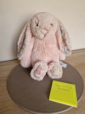 Jellycat Original Blossom Blush Bunny Medium Floral Ears READ DESCRIPTION New