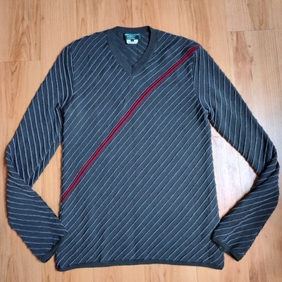 comme des garcons Men's V Neck Wool Sweater Green Sz L