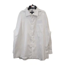 Pronto Uomo White Long Sleeve Button Up Dress Shirt Size 19 34/35 1121-67