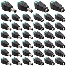 40PCS 12V DC Power Connector 5.5x2.1mm Jack Plug Adapter for CCTV  LED Strip