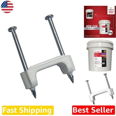 Durable White Plastic Staples 1/2'' for NM Cable, 2000pc, UV Resistant, Smooth
