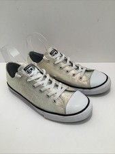 Converse CTAS Ox Wolf Grey Rainbow Glitter Junior Casual Sneakers 665979C, Sz. 6