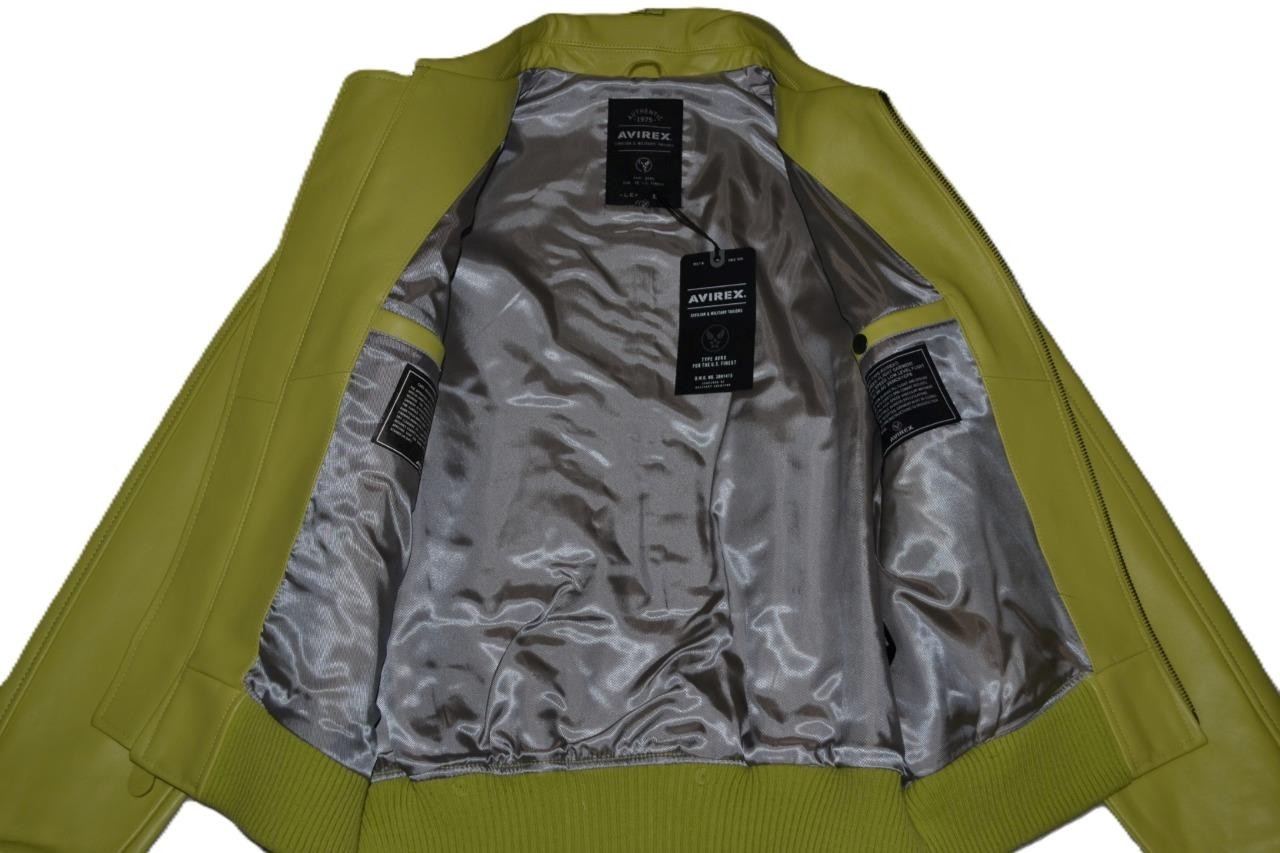 AUTHENTIC Avirex ICON  BOMBER Jacket MENS LIMEADE LIME BRAND NEW ALL SIZES image 5